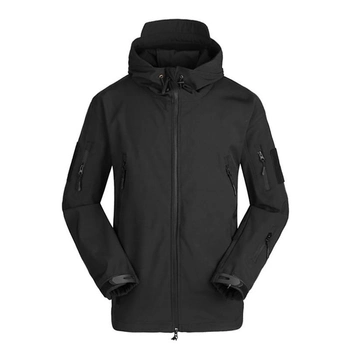 Тактична куртка Soft Shell Lesko A001 Black L вітровка для чоловіків з кишенями водонепроникна (SKU_4255-12392)