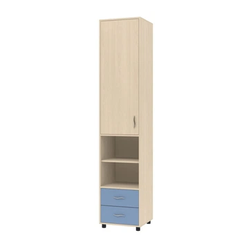 Шкаф-пенал KidsBunkBed Ш092 дуб молочный терра голубая 2160х 460х430 мм