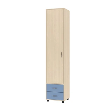 Шкаф-пенал KidsBunkBed Ш09 дуб молочный терра голубая 2160х 460х430 мм