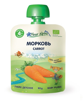 Овочеве органічне пюре Fleur Alpine Морква 90 г (5024688001116)