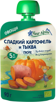 Овочеве органічне пюре Fleur Alpine Солодкий Картопля - Гарбуз 90 г (5024688001185)