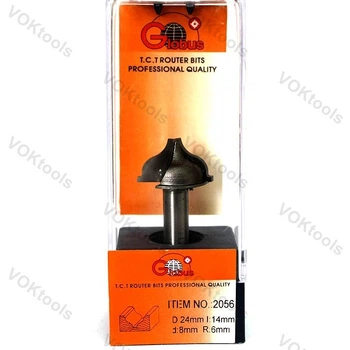 Фреза ГЛОБУС 2056 пазова фасонна d8 D24 h14 R6
