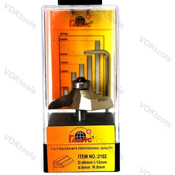 Фреза ГЛОБУС 2102 кромочная калевочная d8 D45 h12 R8