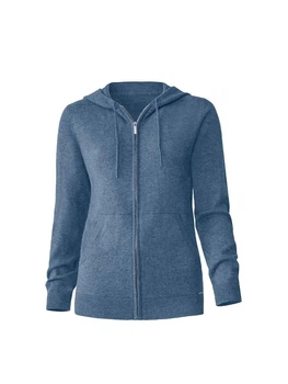 Джемпер Marc & Andre на блискавці з капюшоном 42 Блакитний Cashmere Blend W20-00CH214