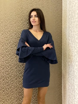Трикотажне жіноче плаття Poliit 8554 синій 36