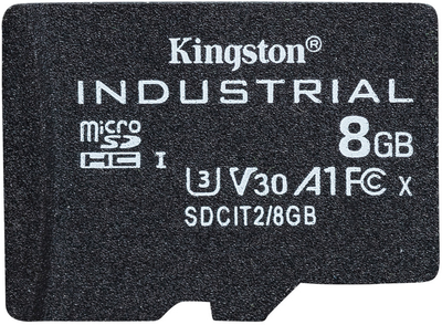 Карта памяти Kingston microSDHC 8GB Industrial Class 10 UHS-I V30 A1 (SDCIT2/8GBSP)