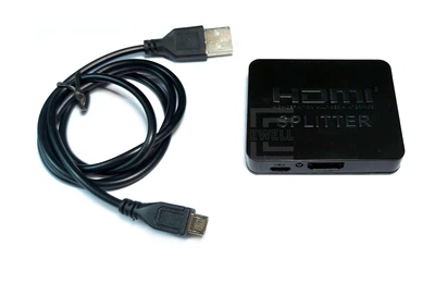 Видео сплиттер Ewell Splitter HDMI на 2 монитора, 4K2K, 3D, черный (EW357)