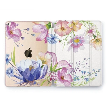 Чехол книжка, обложка для Apple iPad (Полевые цветы синие) модели Pro 12.9 эпл айпад про 2017