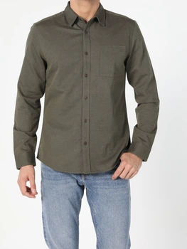 Рубашка хлопковая мужская Colin's CL1054986KHA S Khaki (8682240819813)