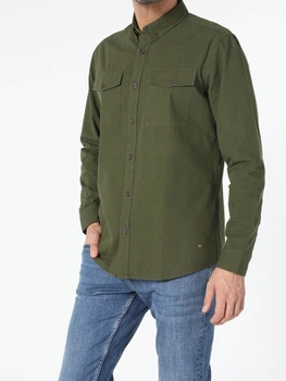 Рубашка хлопковая мужская Colin's CL1055648KHA S Khaki (8682240821373)