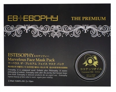 Маска кокосовая тканевая Sarangsae cosmetics Estesophy Faсe Mask Pack Coconut Oil, 1 шт 25 грамм