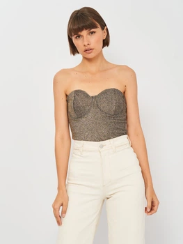 Топ женский H&M 0438641_01 XL Золотой (LD2000000936741_KAY2000000936741)