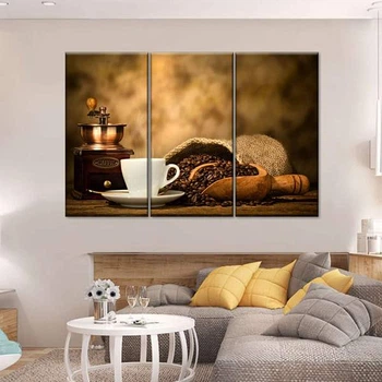 Модульная картина из трех частей Аромат кофе 78x48 см (M3_M_123)