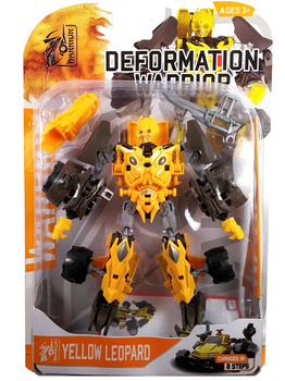 Конструктор робот трансформер "Deformation Warrior: Yellow Leopard" 28 см Желтый