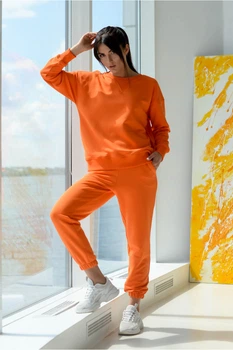 Жіночий спортивний костюм ONIOS Loungewear Tracksuit без капюшону Помаранчевий L 2373