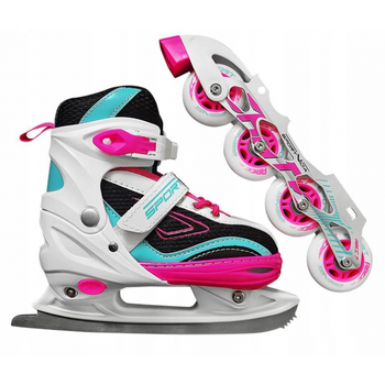 Роликовые коньки детские SportVida 4 в 1 SV-LG0032 Size 35-38 Pink/Blue
