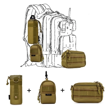 Комплект підсумків до сумок/ рюкзаків Protector Plus А001, А002, А005 coyote