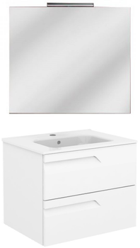 Комплект меблів ROYO C0072598 з тумбою Vitale 80 125622 White та умивальником 123343 + дзеркало 121517 з LED-підсвіткою 123395