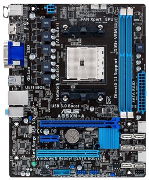 Материнская плата Socket FM2+/ FM2 ASUS A85XM-A ( sFM2, DDR3, AMD A85, PCI-Ex16 ) Б/У