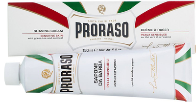 Крем для бритья для чувствительной кожи Proraso с экстрактом зеленого чая и овса 150 мл (8004395001231)