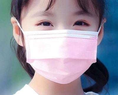 Дитячі маски 3х шарові з фільтром (мельтблаун) і затискачем для носа 50 шт рожеві