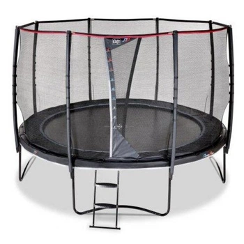 Батут Exit Toys PeakPro 366 см Черный круглый с защитной сеткой + лестница