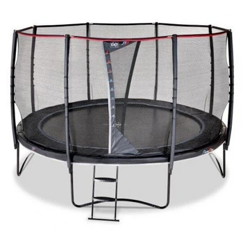 Батут Exit Toys PeakPro 427 см Черный круглый с защитной сеткой + лестница