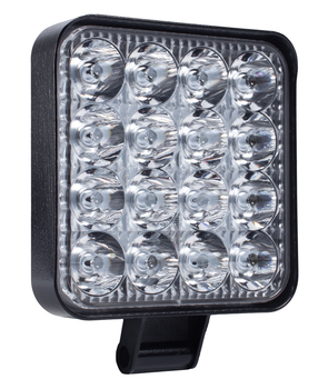 LED фара квадратная 48W 16 диодов 12-24V 6000K (8.5*8.5*1.5см) на легковой авто, грузовой, трактор Светодиодная лэд фара.