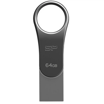 Флешка USB Type-C 64Gb Silicon Power Mobile C80 Silver (SP064GBUC3C80V1S)
