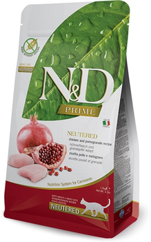 Беззерновой сухой корм для стерилизованных взрослых кошек Farmina N&D GRAIN FREE (курица/гранат), 1.5 кг (8010276030467)