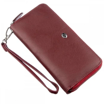 Женский бордовый кошелёк из натуральной кожи ST Leather 18935 Бордовый