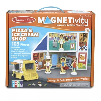 Ігровий магнітний набір Magnetivity Magnetic Building Play Set - Pizza & Ice Cream Shop Магазин піци та морозива Melissa & Doug MD30658
