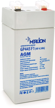 Аккумуляторная батарея MERLION AGM 4 V 4.5 Ah (GP445F1)
