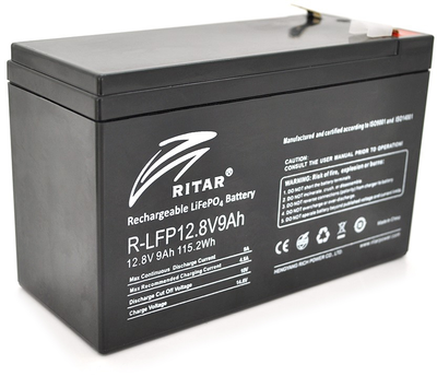 Акумуляторна батарея Ritar LiFePO4 12.8 V 9 Ah (115.2 Wh) (R-LFP 12.8 V 9 Ah)