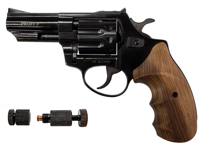 Револьвер Флобера PROFI 3" чорний (бук) + Обтиск патронів Флобера в подарунок