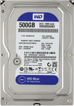 Жесткий диск 3.5" 500Gb Western Digital Blue, SATA3, 16Mb, 7200 rpm (WD5000AAKX) (Ref)