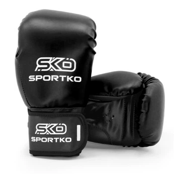 Боксерские перчатки SPORTKO ПД-1 10 унций черные