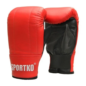 Снарядные боксерские перчатки SPORTKO S/M красные