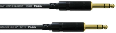 Инструментальный кабель Cordial Rean 2 x plug 6.3 мм Stereo 0.3 м Black (CFM 0,3 VV)