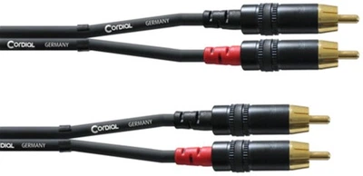 Инструментальный кабель Cordial Rean 2 x cinch gold 0.3 м Black (CFU 0,3 CC)
