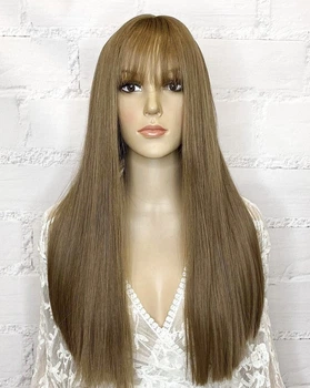 Парик Jennifer тон light brown длинный русый, с имитацией кожи, термостойкое волокно