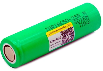 Аккумулятор LiitoKala 18650 Li-Ion Lii-25R, 2500 мАч (2450-2650 мАч) 3.7V (2.75-4.2V) 1 шт Green (Lii-25R)