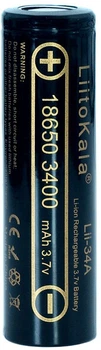 Аккумулятор LiitoKala 18650 Li-Ion Lii-34A, 3400 мАч (3250-3350 мАч) 3.7V (2.75-4.2V) 1 шт Black (Lii-34A)