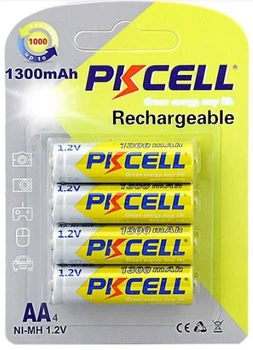 Акумулятор PkCell 1.2V AA 1300 мАг NiMH Rechargeable Battery 4 шт (PC/AA1300-4BR)