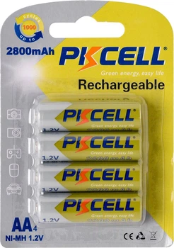 Акумулятор PkCell 1.2V AA 2800 мАг NiMH Rechargeable Battery 4 шт (PC/AA2800-4B)
