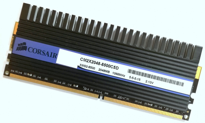 Игровая оперативная память Corsair Dominator DDR2 2Gb 1066MHz PC2 8500U CL5 2R8 (CM2X2048-8500C5D) Б/У