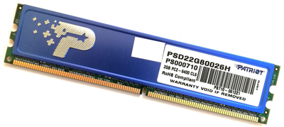 Игровая оперативная память Patriot DDR2 2Gb 800MHz PC2 6400U CL6 (PSD22G80026H) Б/У