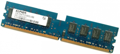Оперативная память Elpida DDR2 2Gb 800MHz PC2 6400U CL6 (EBE21UE8AFFA-8G-F) Б/У