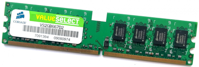 Оперативная память Corsair Value Select DDR2 2Gb 667MHz PC2 2R8 5300U CL5 (VS2GB667D2) Б/У