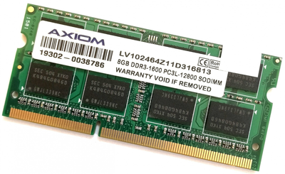 Оперативная память для ноутбука Axiom SODIMM DDR3L 8Gb 1600MHz 12800s CL11 (LV102464Z11D316813) Б/У